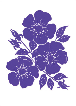 Violet Dog Roses Greeting Card