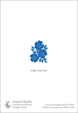 Indigo Dog Roses Greeting Card