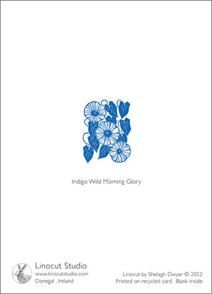Indigo Wild Morning Glory Greeting Card